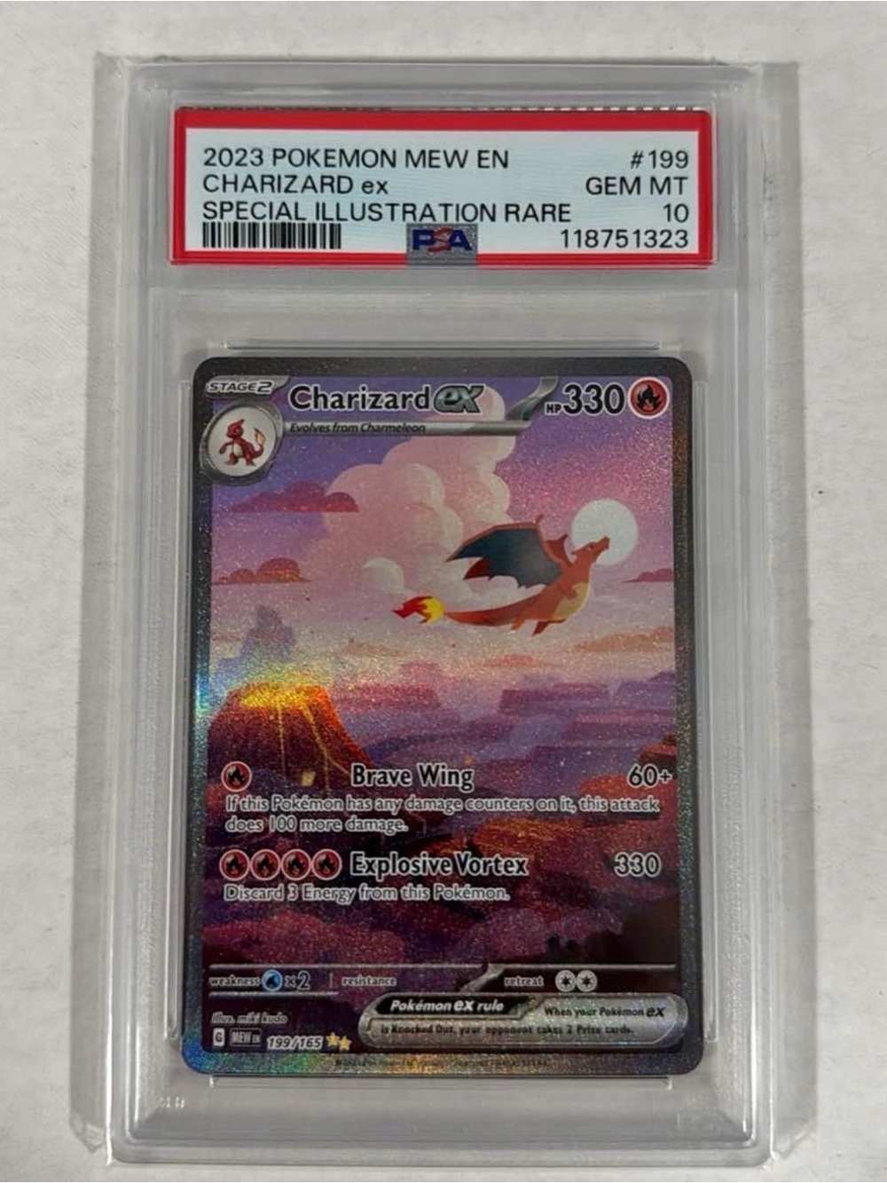 Pokémon Charizard ex Holo Card (Pink/Purple) – PSA Gem Mint 10